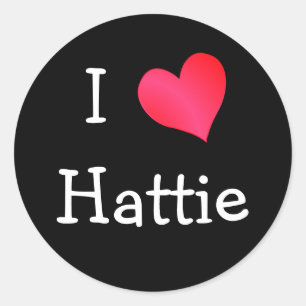 I Liebe Hattie Runder Aufkleber