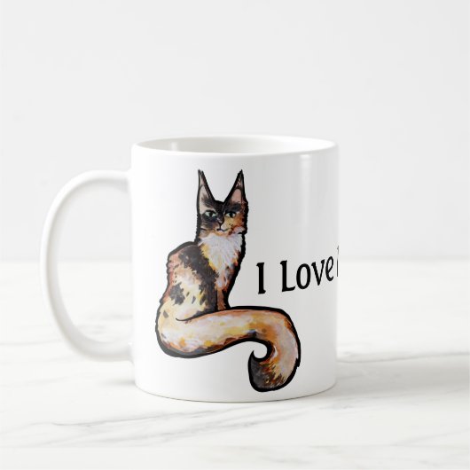 I Liebe Haupt Coons Cat Art Maine Coon Cats Kaffeetasse (Links)