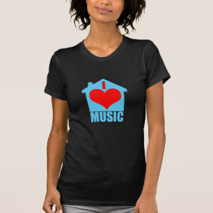 I Liebe-Haus-Musik - Herz-Haus T-Shirt