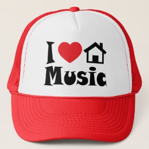 I Liebe-Haus-Musik-Hut Truckerkappe