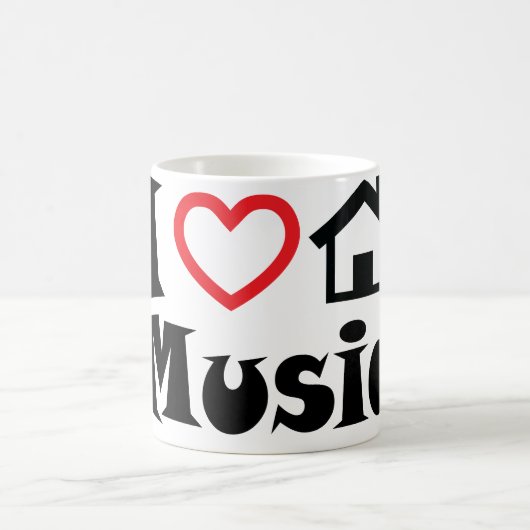 I Liebe-Haus-Musik Kaffeetasse (Mittel)