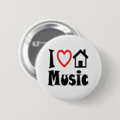 I Liebe-Haus-Musik-Knopf Button (Vorne & Hinten)