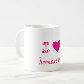 I Liebe Hausschule Rosa Herz Kaffeetasse (Vorderseite Links)
