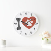 I Liebe Haustier - Pflaster in der Gesundheit - Rü Große Wanduhr (Zuhause)