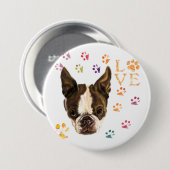 I Liebe Haustiere - Niedliche Welpen - Farbige Spu Button (Vorne & Hinten)