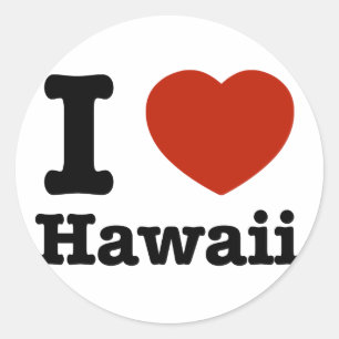 I Liebe Hawai Runder Aufkleber