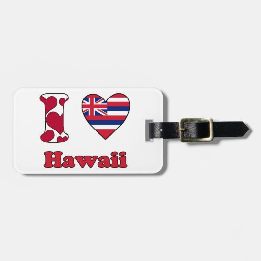I Liebe Hawaii Gepäckanhänger (Vorderseite horizontal)