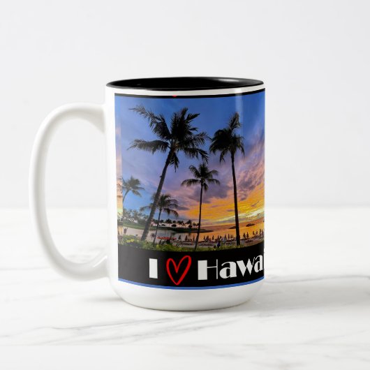 I Liebe Hawaii Lg Zweifarbige Tasse (Links)