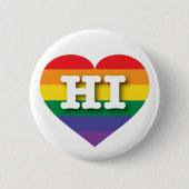 I Liebe Hawaii Rainbow Heart Button (Vorderseite)