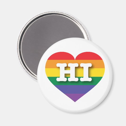 I Liebe Hawaii Rainbow Heart Magnet (Vorderseite/Rückseite)