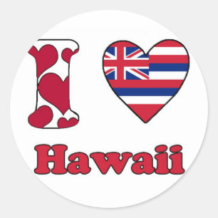 I Liebe Hawaii Runder Aufkleber