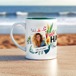 I Liebe Hawaii Tropical Theme Foto Collage Kaffee Zweifarbige Tasse