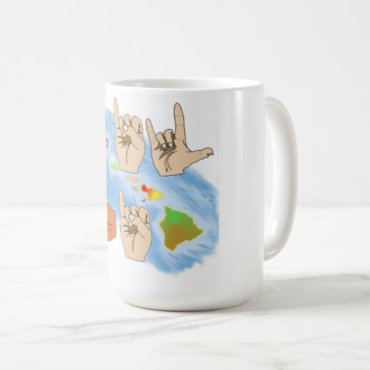I LIEBE-HAWAII-ZEICHEN-SPRACHgetränkeTasse Kaffeetasse (VorderseiteRechts)