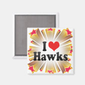 I Liebe Hawks Magnet (Vorderseite/Rückseite)