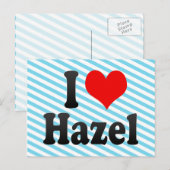 I Liebe Hazel Postkarte (Vorne/Hinten)