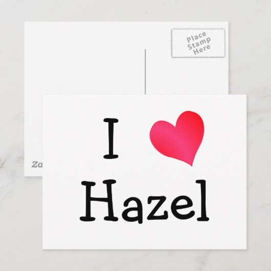 I Liebe Hazel Postkarte (Vorne/Hinten)