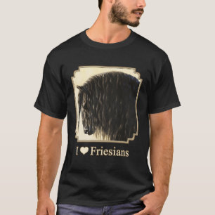 I Liebe He Black Friesian Horses Horses T-Shirt