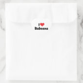 I Liebe Heart Baboons Herz-Aufkleber (Tasche)