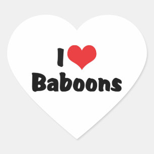 I Liebe Heart Baboons Herz-Aufkleber