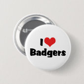 I Liebe Heart Badgers Button (Vorne & Hinten)