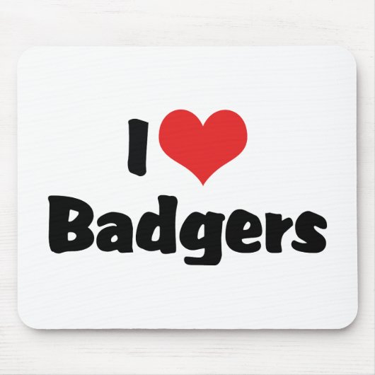 I Liebe Heart Badgers Mousepad (Vorne)