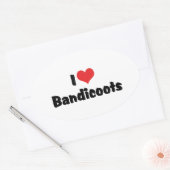 I Liebe Heart Bandicoot Ovaler Aufkleber (Umschlag)