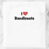 I Liebe Heart Bandicoot Ovaler Aufkleber (Tasche)