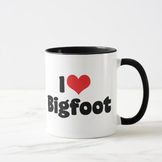 I Liebe Heart Bigfoot Sasquatch Yeti Tasse (Rechts)