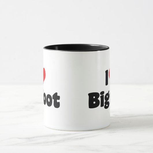 I Liebe Heart Bigfoot Sasquatch Yeti Tasse (Zentrum)