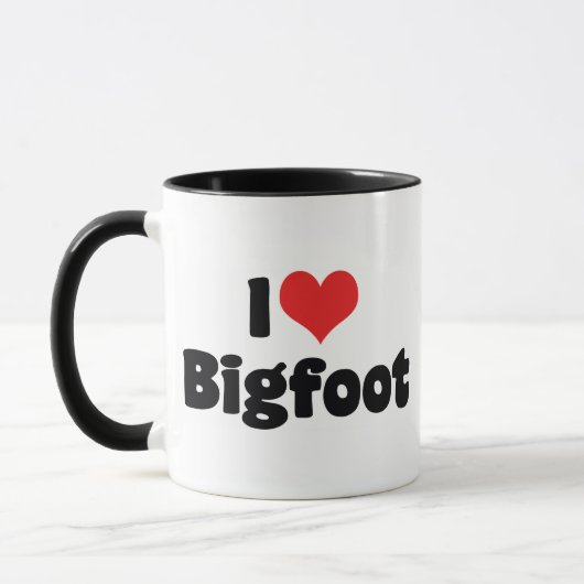 I Liebe Heart Bigfoot Sasquatch Yeti Tasse (Links)