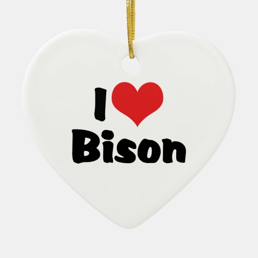 I Liebe Heart Bison Keramik Ornament (Vorne)