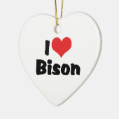 I Liebe Heart Bison Keramik Ornament (Links)