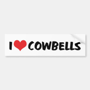 I Liebe Heart Cowbells Autoaufkleber
