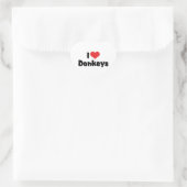 I Liebe Heart Donkeys Herz-Aufkleber (Tasche)