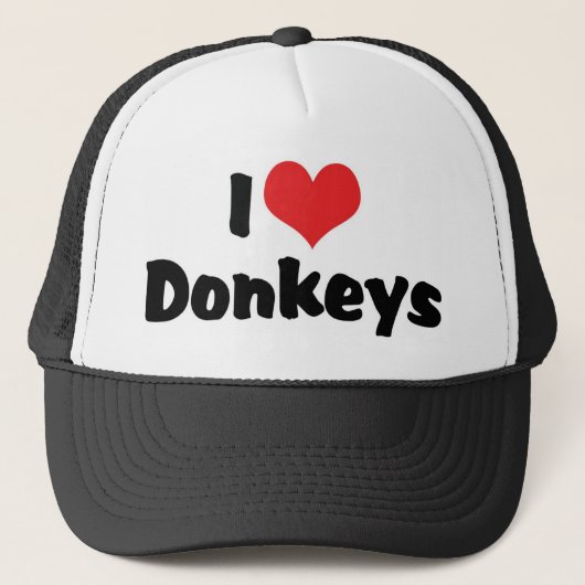I Liebe Heart Donkeys Truckerkappe (Vorderseite)