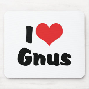 I Liebe Heart Gnus Mousepad