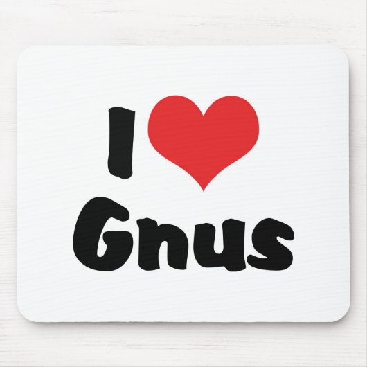 I Liebe Heart Gnus Mousepad (Vorne)