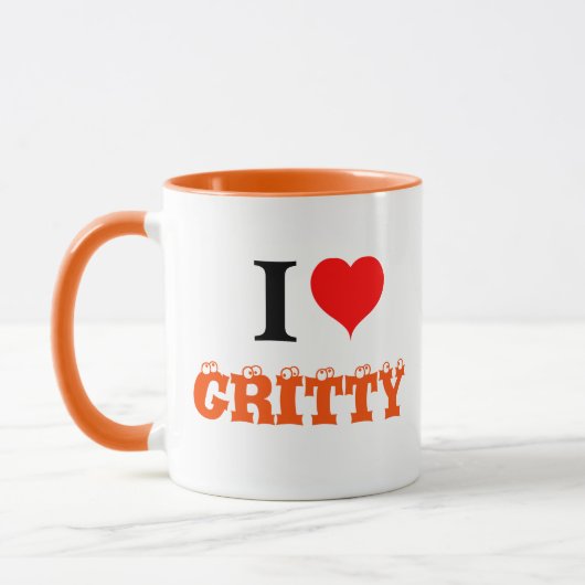 I Liebe Heart Gritty Tasse (Links)