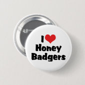 I Liebe Heart Honey Badgers Button (Vorne & Hinten)