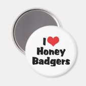 I Liebe Heart Honey Badgers Magnet (Vorderseite/Rückseite)
