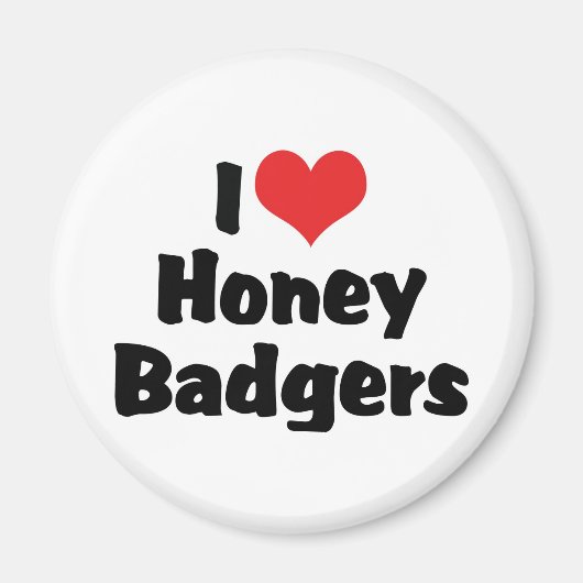 I Liebe Heart Honey Badgers Magnet (Vorne)