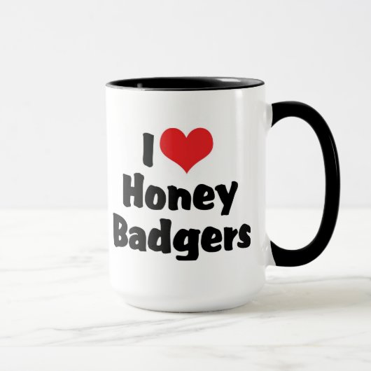 I Liebe Heart Honey Badgers Tasse (Rechts)