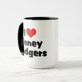 I Liebe Heart Honey Badgers Tasse (Vorderseite Links)