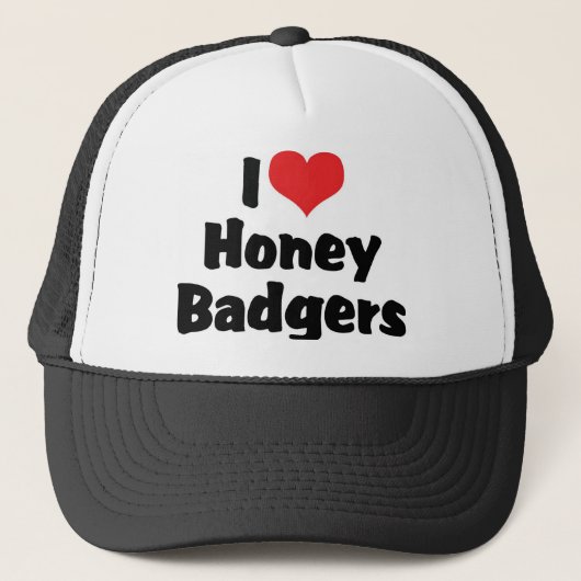 I Liebe Heart Honey Badgers Truckerkappe (Vorderseite)