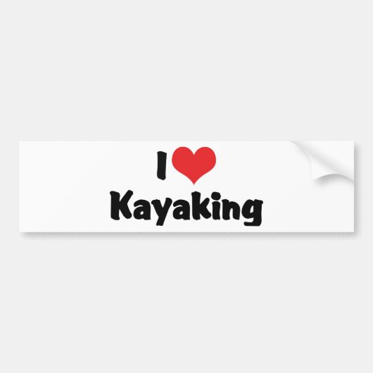 I Liebe Heart Kayaking - River Rafting Autoaufkleber (Vorne)