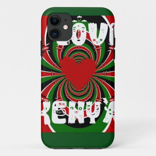 I Liebe Heart Kenya: Dynamische Flaggenkunst Case-Mate iPhone Hülle (Rückseite)