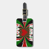 I Liebe Heart Kenya: Dynamische Flaggenkunst Gepäckanhänger (Vorderseite vertikal)