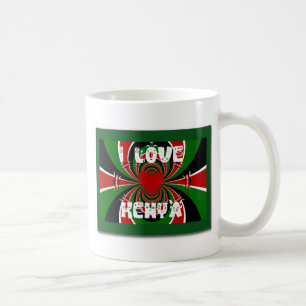 I Liebe Heart Kenya: Dynamische Flaggenkunst Kaffeetasse