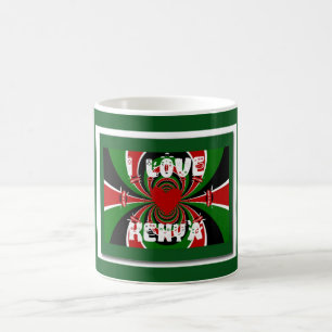 I Liebe Heart Kenya: Dynamische Flaggenkunst Kaffeetasse