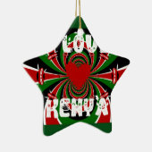 I Liebe Heart Kenya: Dynamische Flaggenkunst Keramik Ornament (Rechts)